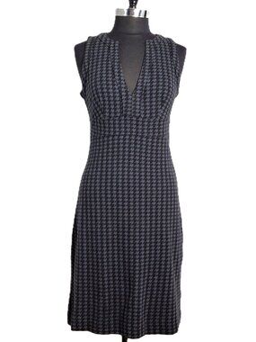 Banana Republic Sz 10 Houndstooth Soft Knit Sheath Bodycon Empire Dress